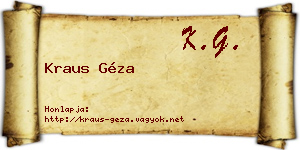 Kraus Géza névjegykártya