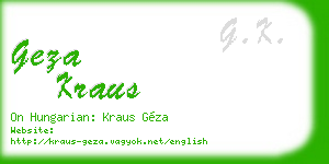 geza kraus business card